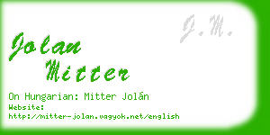 jolan mitter business card